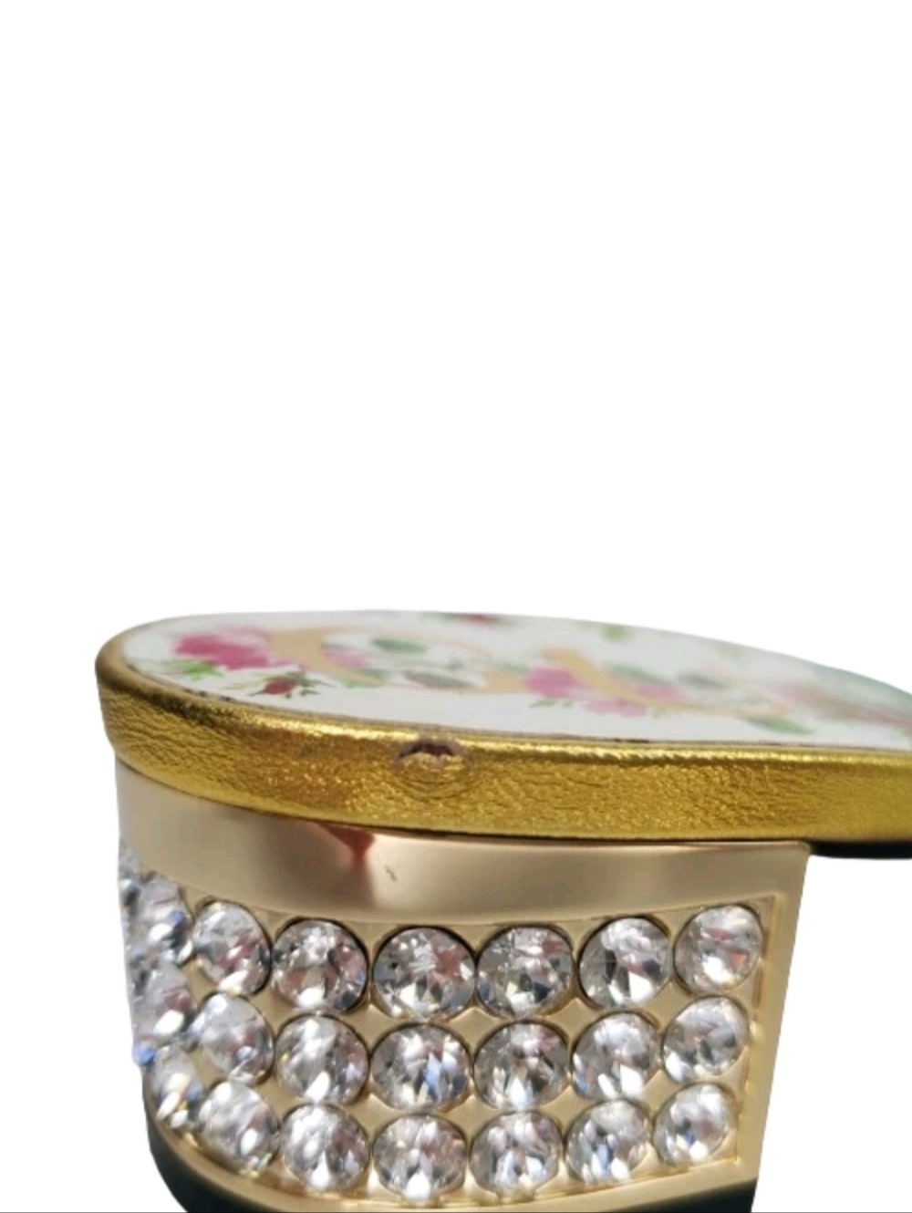 Gucci Gold Metallic Nappa Leather & Aqua Mink Fur Crystal Candy Mules - Picture 5 of 8